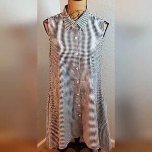 Black and White Gingham Sleeveless Dress